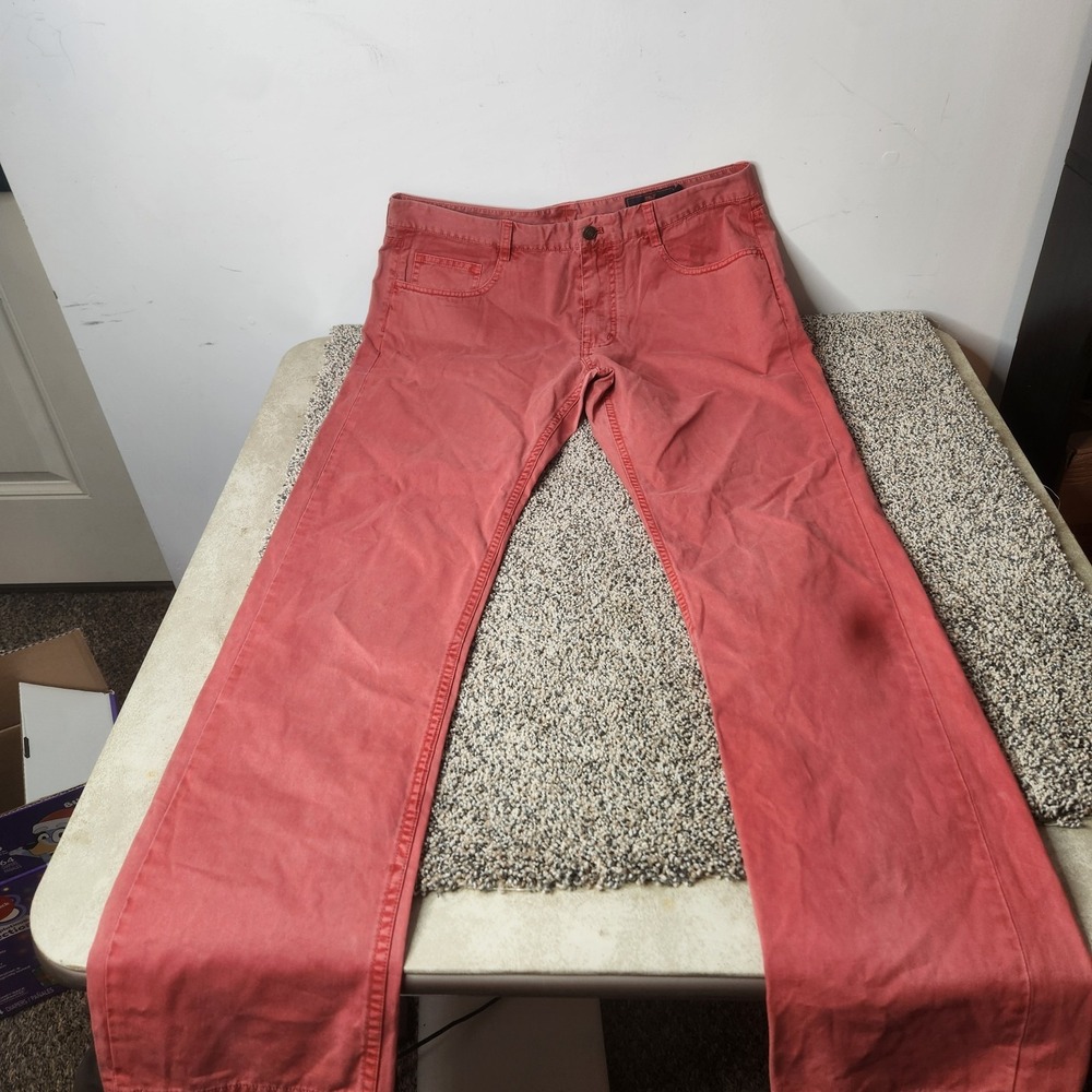 Vineyard Vines Mens 34x34 Salmon Red 5-Pocket Cotton Twill Straight Leg Pants